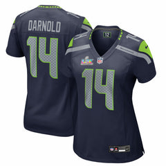 Sam Darnold Seattle Seahawks Women's Super Bowl LX Patch Game Jersey - College Navy