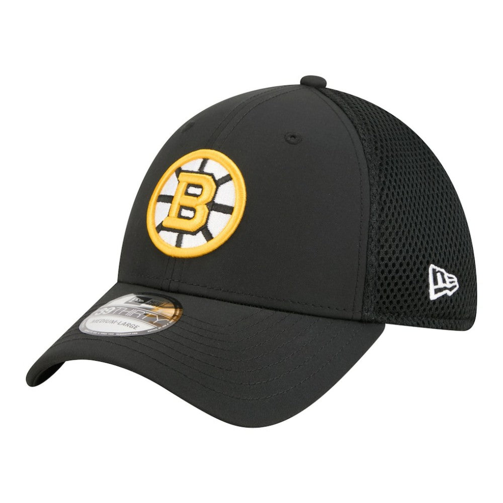 Boston Bruins New Era Logo 39THIRTY Flex Hat Black