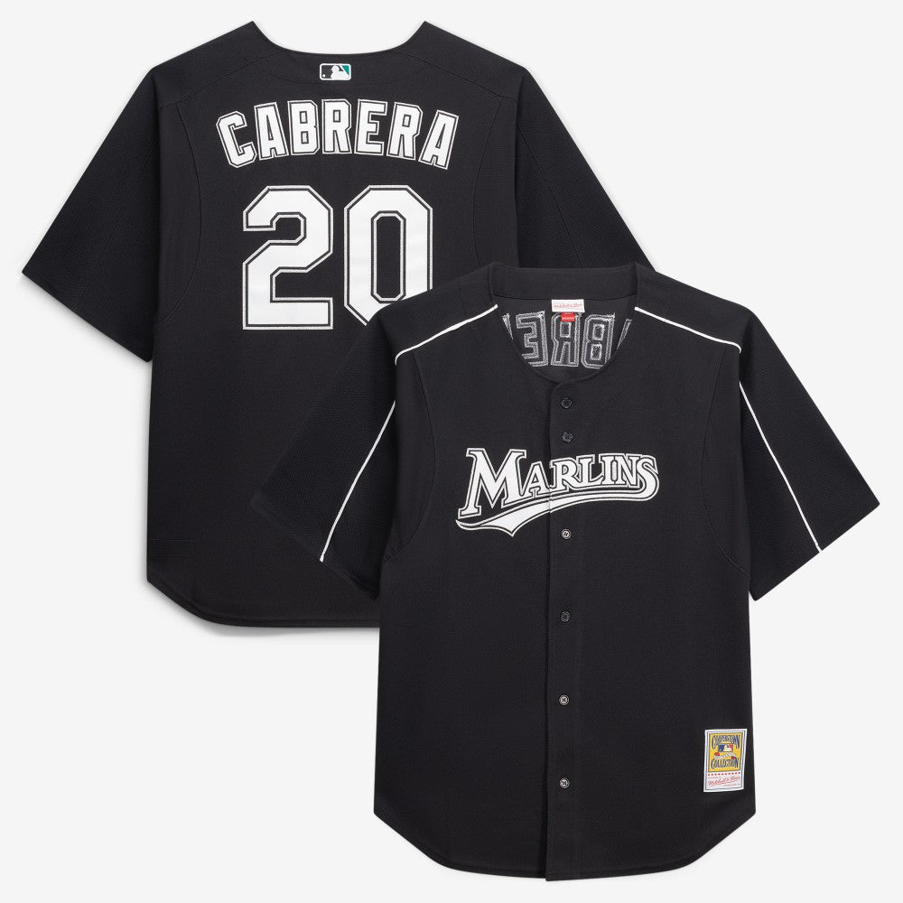 Miguel Cabrera Miami Marlins Big & Tall Cooperstown Mesh Batting Practice Jersey Black | Mitchell & Ness