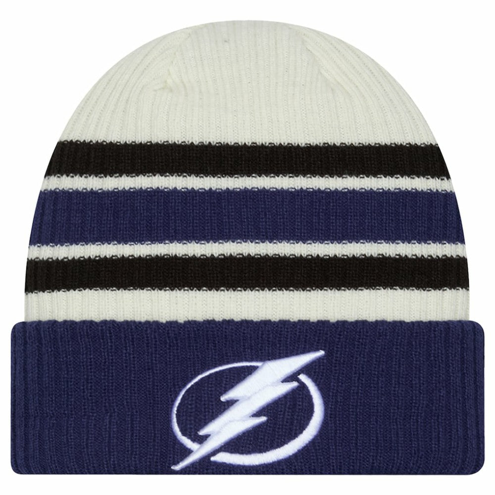Tampa Bay Lightning New Era Vintage Cuffed Knit Hat Cream/Blue
