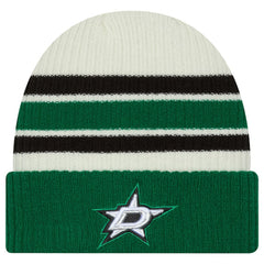 Dallas Stars New Era Vintage Cuffed Knit Hat Cream/Kelly Green