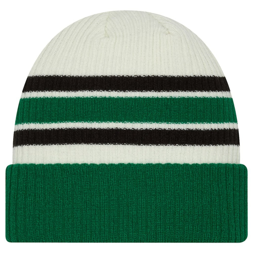 Dallas Stars New Era Vintage Cuffed Knit Hat Cream/Kelly Green