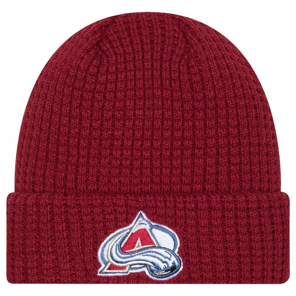 Colorado Avalanche New Era Waffle Cuffed Knit Hat Burgundy