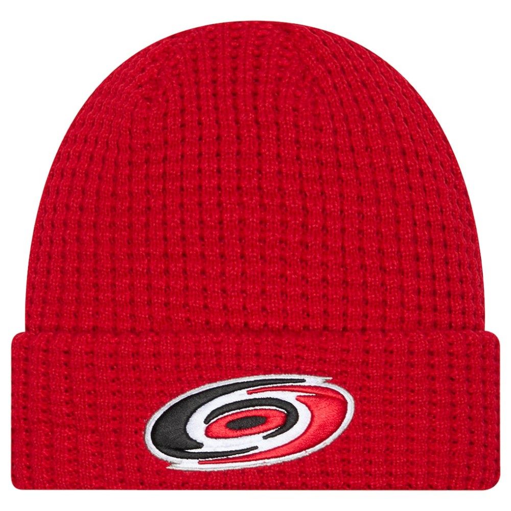 Carolina Hurricanes New Era Waffle Cuffed Knit Hat Red