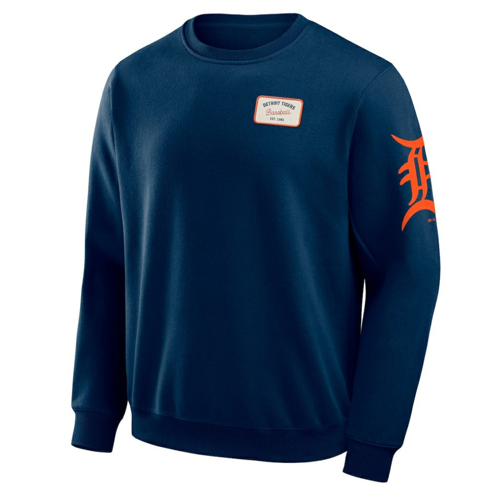 Detroit Tigers Darius Rucker Collection Washed Crew Neck Pullover Sweatshirt Navy