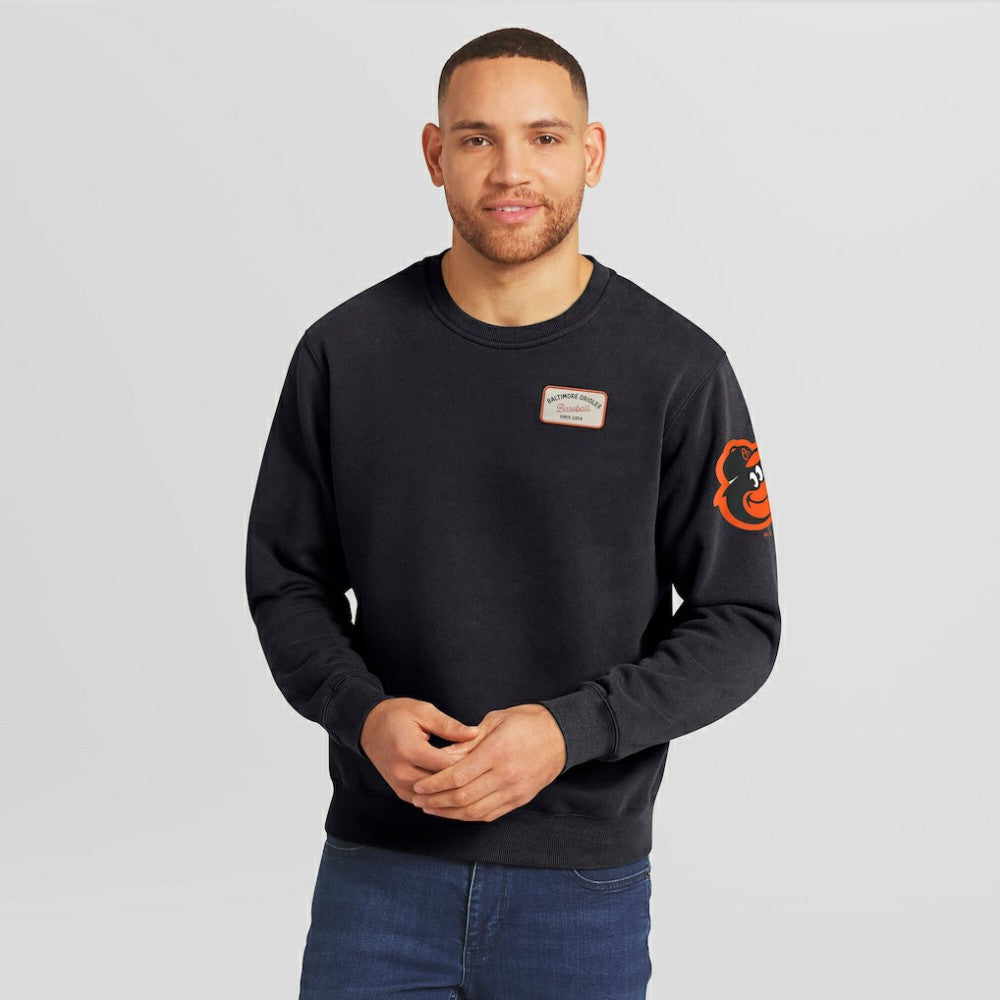 Baltimore Orioles Darius Rucker Collection Washed Crew Neck Pullover Sweatshirt Black
