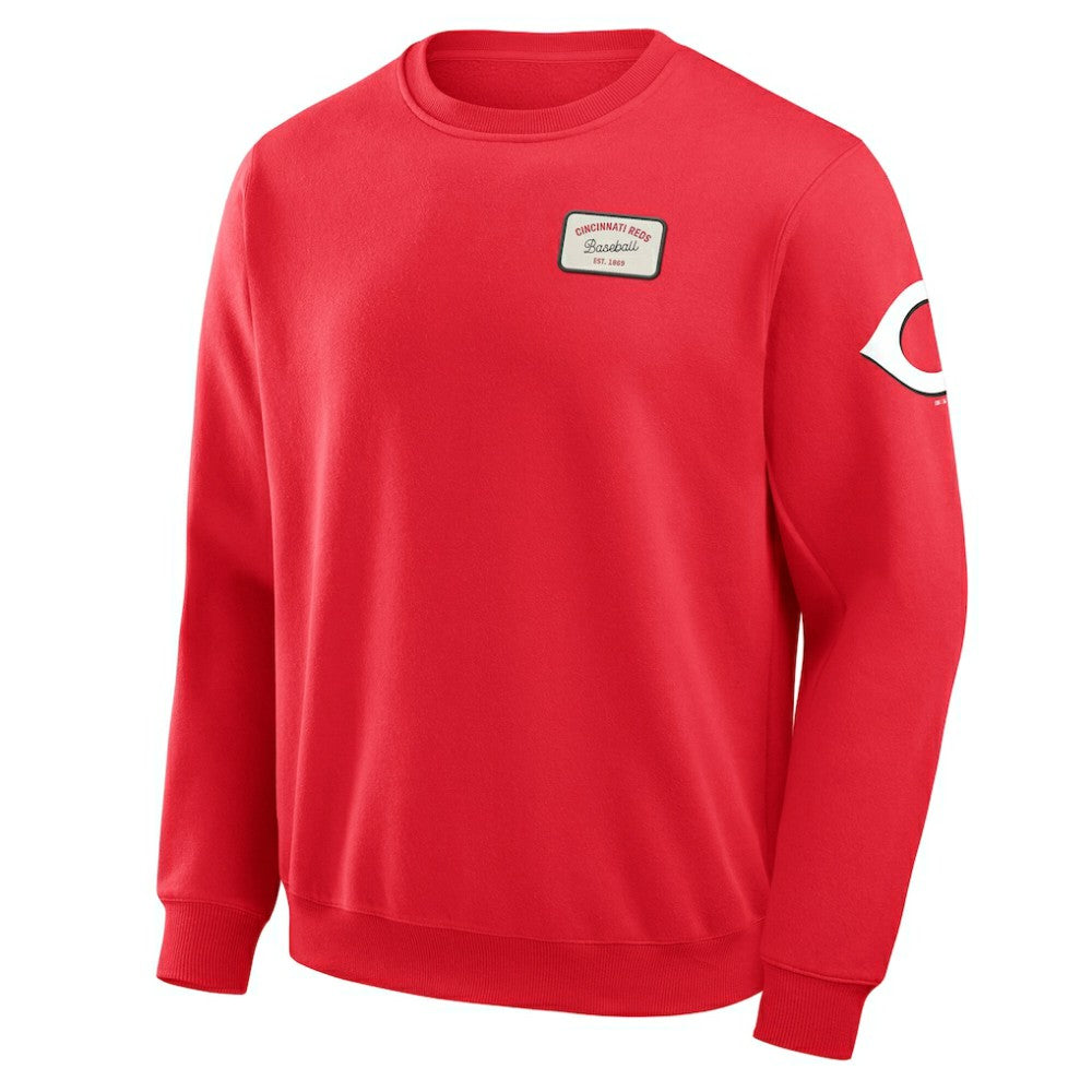 Cincinnati Reds Darius Rucker Collection Washed Crew Neck Pullover Sweatshirt Red