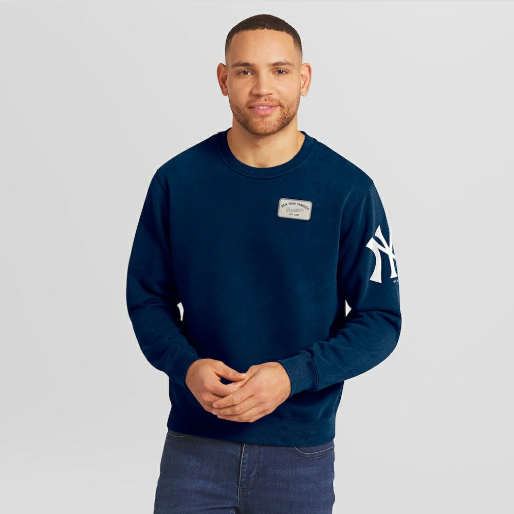 New York Yankees Darius Rucker Collection Washed Crew Neck Pullover Sweatshirt Navy
