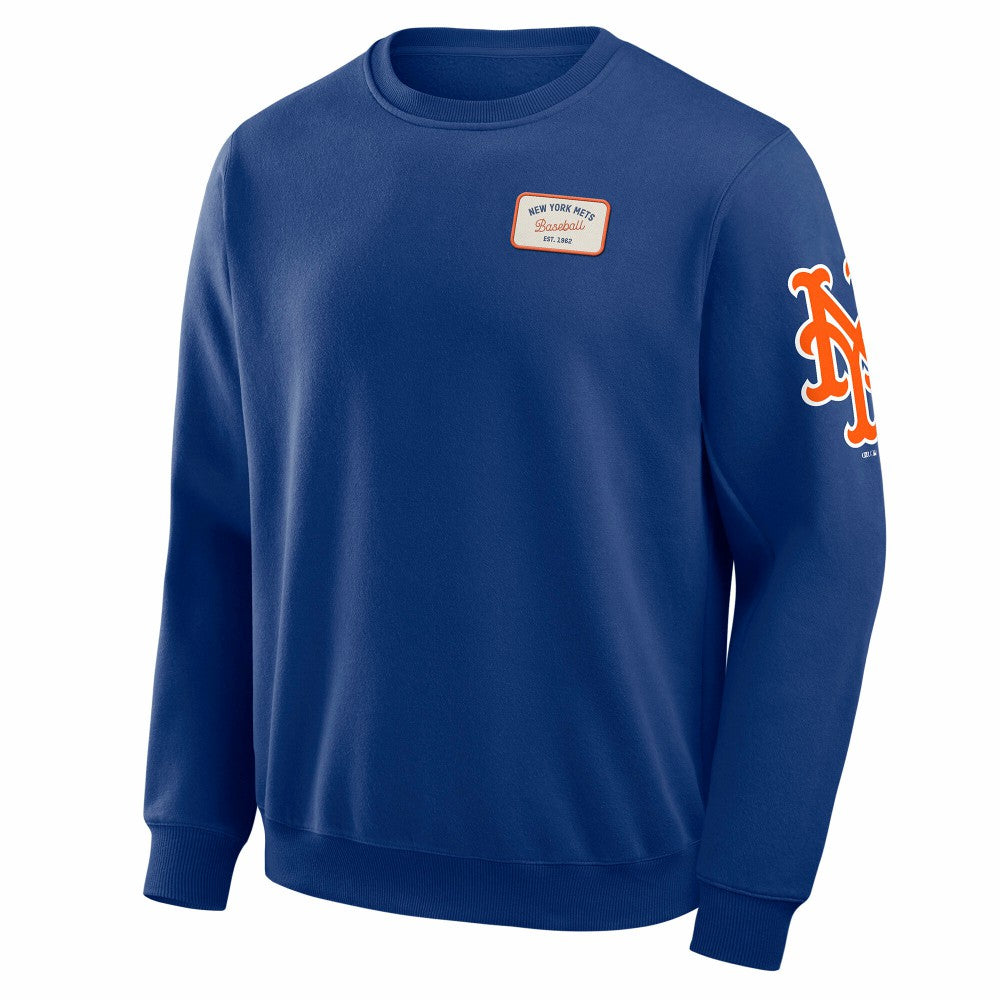 New York Mets Darius Rucker Collection Washed Crew Neck Pullover Sweatshirt Royal