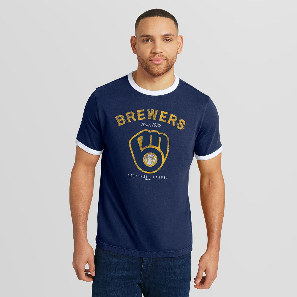Milwaukee Brewers Darius Rucker Collection Washed Ringer T-Shirt Navy