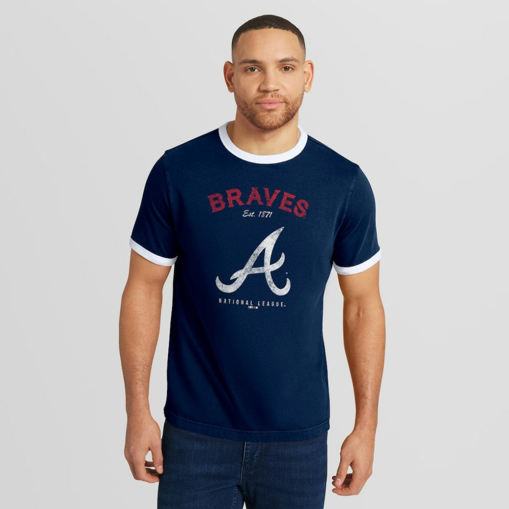 Atlanta Braves Darius Rucker Collection Washed Ringer T-Shirt Navy