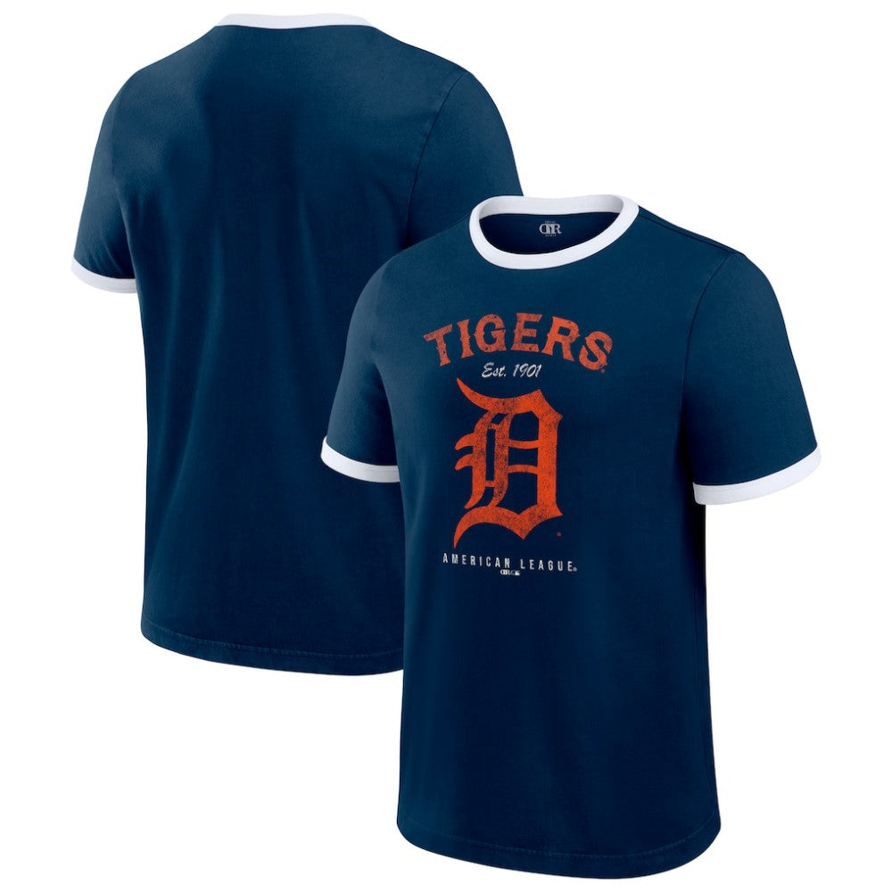 Detroit Tigers Darius Rucker Collection Washed Ringer T-Shirt Navy