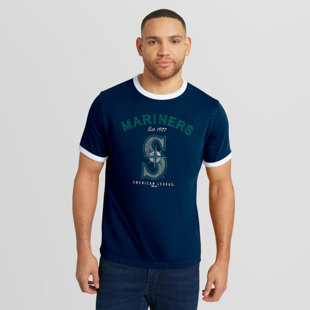 Seattle Mariners Darius Rucker Collection Washed Ringer T-Shirt Navy