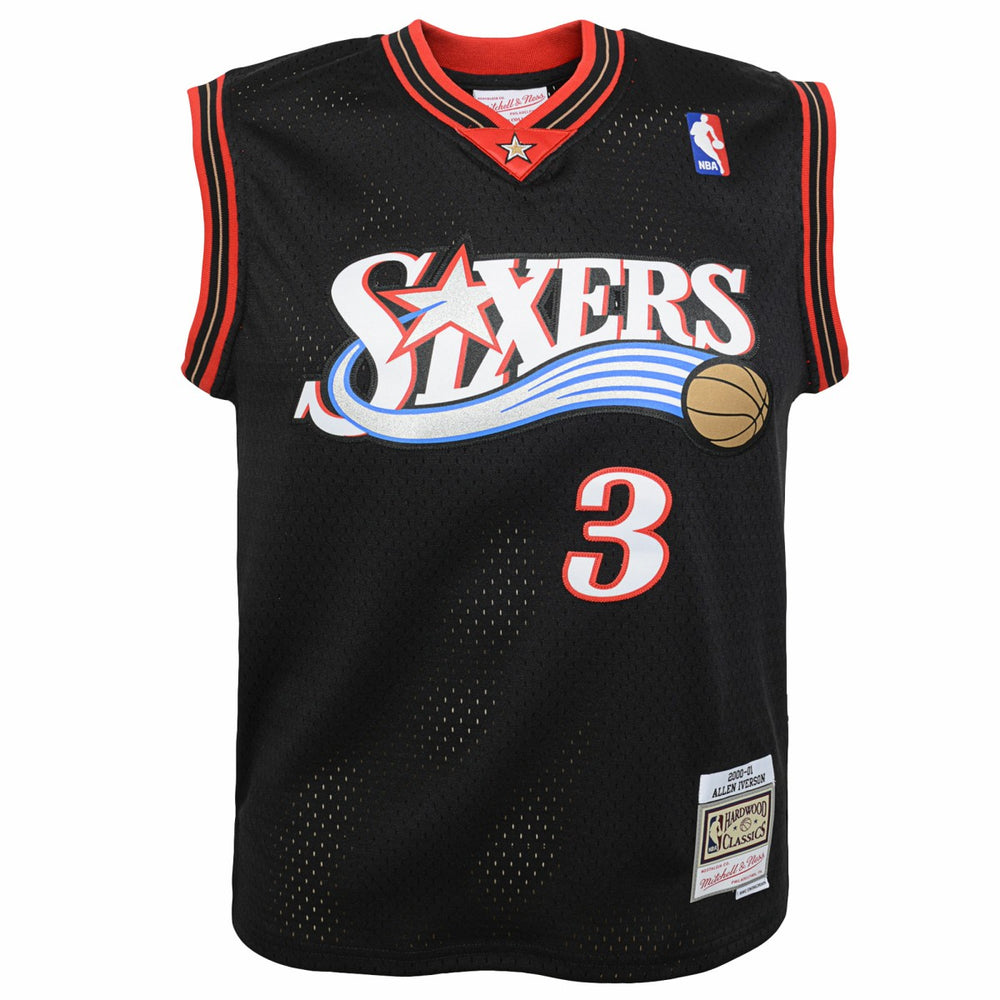 Allen Iverson Philadelphia 76ers Youth 2000-01 Swingman Road Jersey - Black