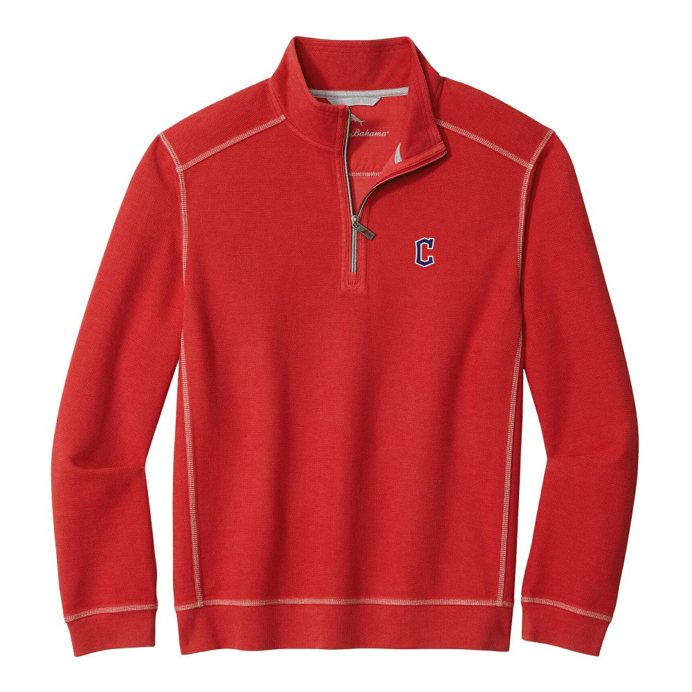 Cleveland Guardians Tommy Bahama Montego Bay Half-Zip Sweatshirt Red