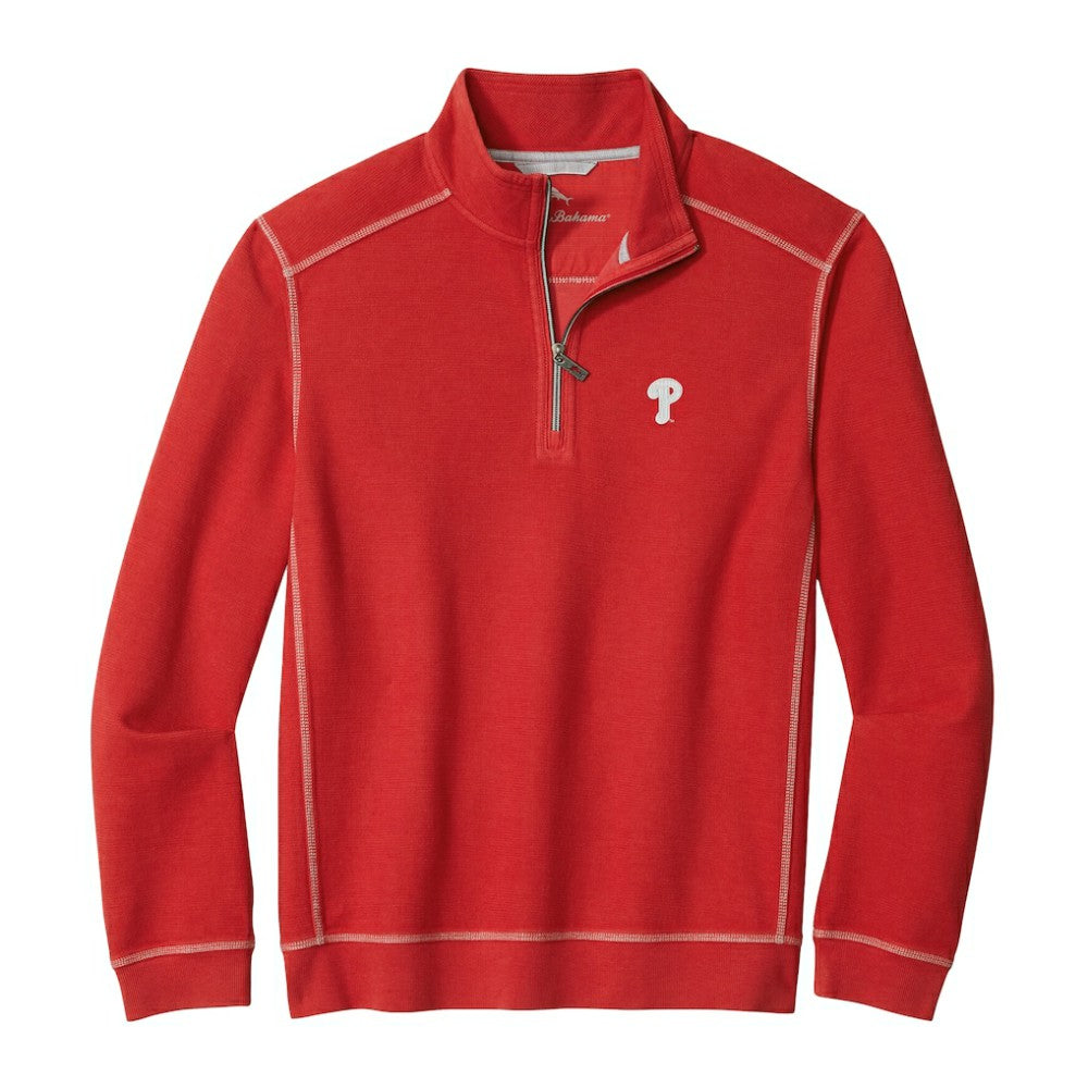 Philadelphia Phillies Tommy Bahama Montego Bay Half-Zip Sweatshirt Red