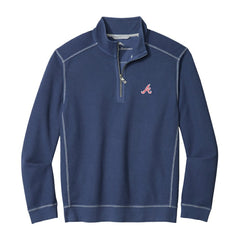 Atlanta Braves Tommy Bahama Montego Bay Half-Zip Sweatshirt Navy