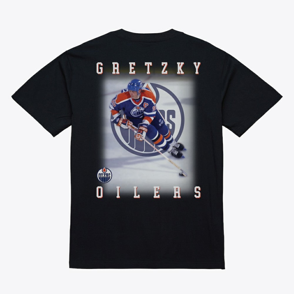 Wayne Gretzky Edmonton Oilers Mitchell & Ness Photo T-Shirt Black