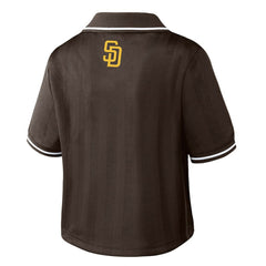 San Diego Padres WEAR by Erin Andrews Women's Cropped Polo Brown