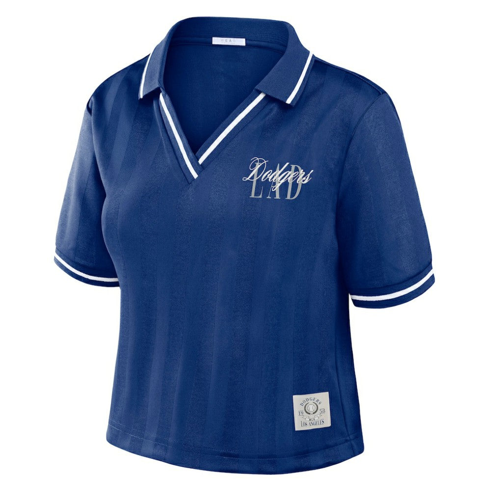 Los Angeles Dodgers WEAR by Erin Andrews Women's Cropped Polo Royal