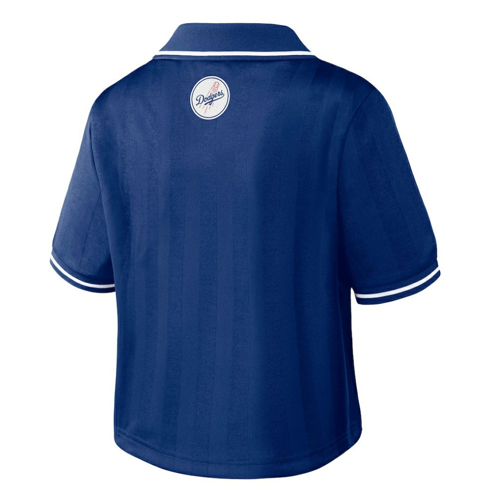 Los Angeles Dodgers WEAR by Erin Andrews Women's Cropped Polo Royal
