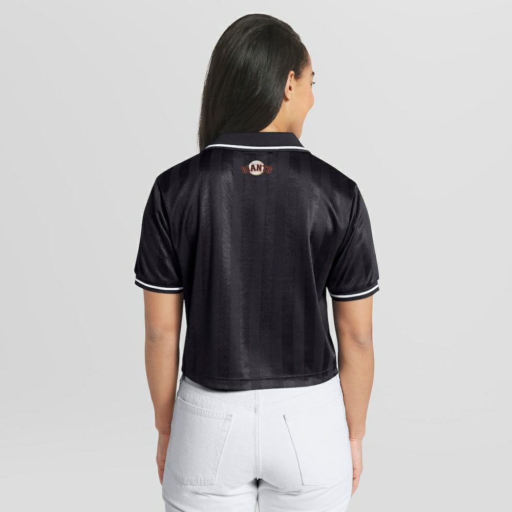 San Francisco Giants WEAR by Erin Andrews Women's Cropped Polo Black