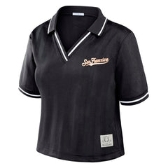 San Francisco Giants WEAR by Erin Andrews Women's Cropped Polo Black