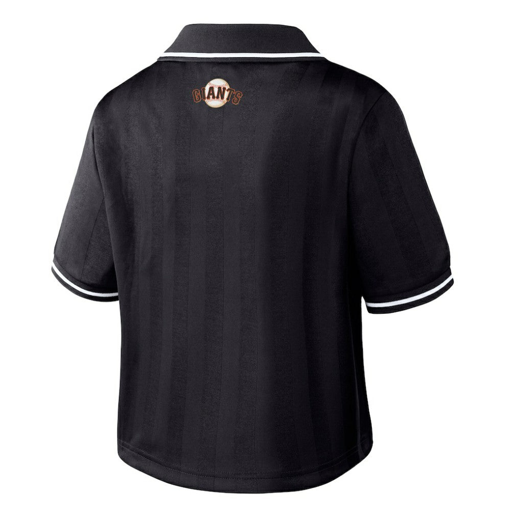 San Francisco Giants WEAR by Erin Andrews Women's Cropped Polo Black