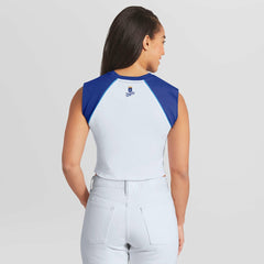 Kansas City Royals WEAR by Erin Andrews Women's Cooperstown Cropped Raglan Tank Top White