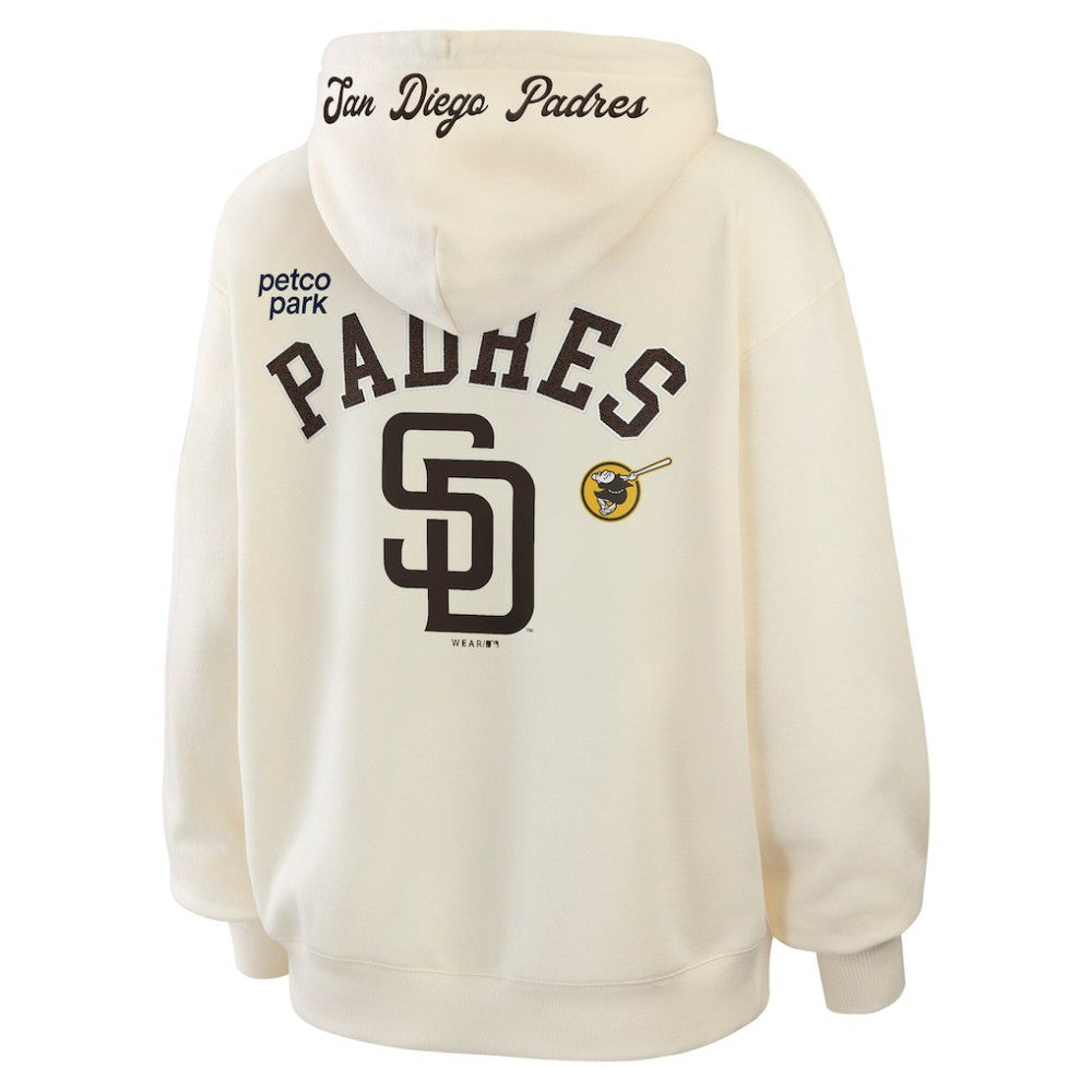 San Diego Padres WEAR by Erin Andrews Women's Full-Zip Hoodie Cream