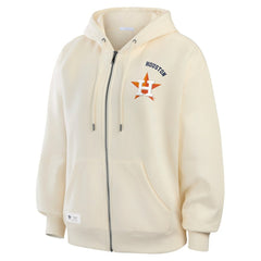 Houston Astros WEAR by Erin Andrews Women's Full-Zip Hoodie Cream
