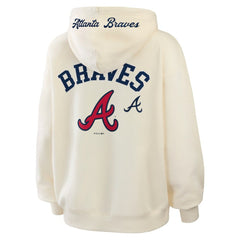 Atlanta Braves WEAR by Erin Andrews Women's Full-Zip Hoodie Cream