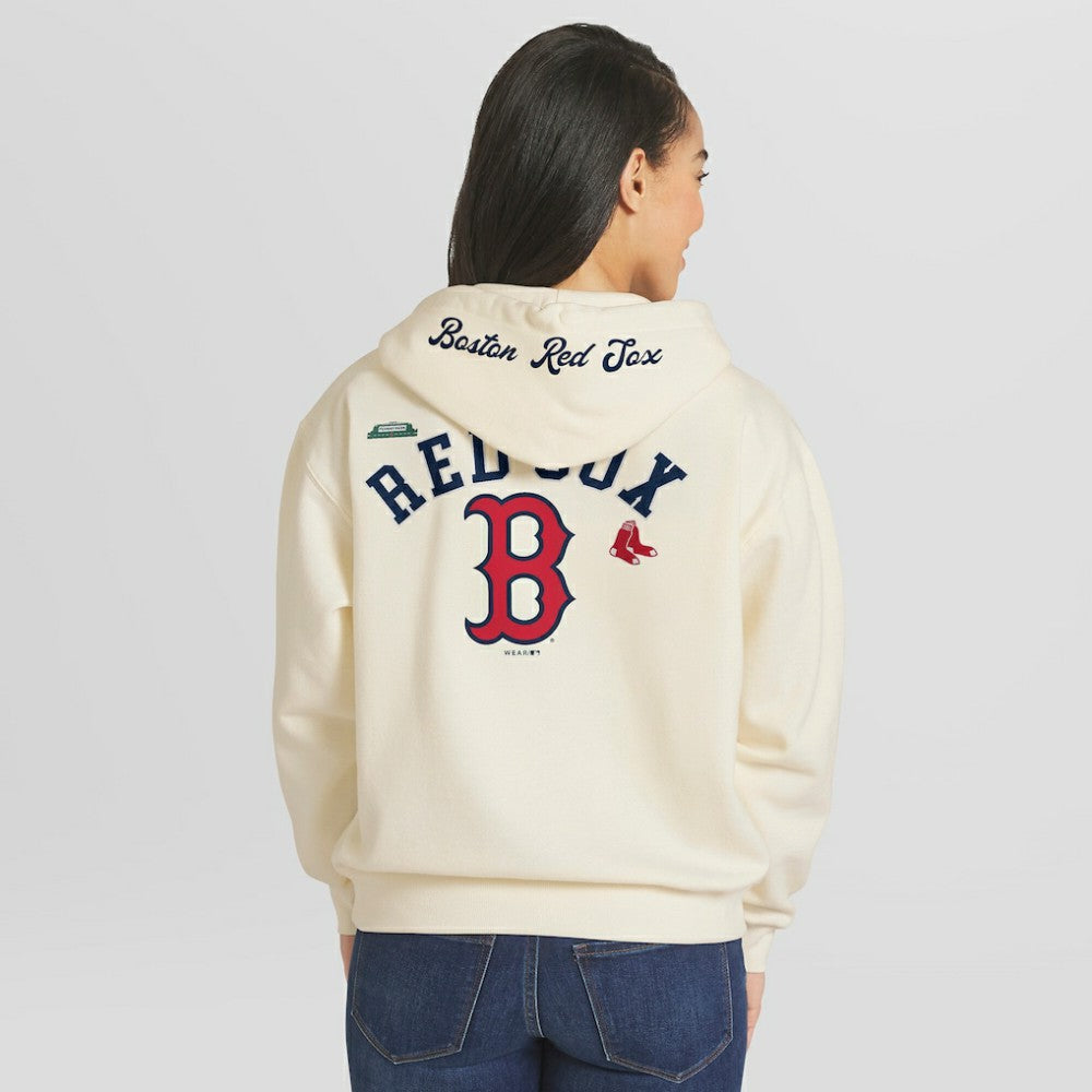 Boston Red Sox WEAR by Erin Andrews Women's Full-Zip Hoodie Cream
