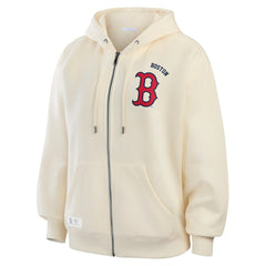 Boston Red Sox WEAR by Erin Andrews Women's Full-Zip Hoodie Cream