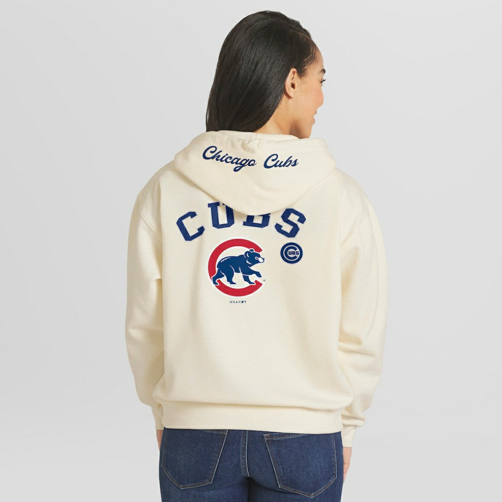 Chicago Cubs WEAR by Erin Andrews Women's Full-Zip Hoodie Cream
