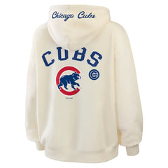 Chicago Cubs WEAR by Erin Andrews Women's Full-Zip Hoodie Cream