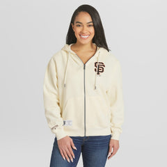 San Francisco Giants WEAR by Erin Andrews Women's Full-Zip Hoodie Cream