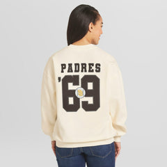 San Diego Padres WEAR by Erin Andrews Women's Heavyweight Crew Neck Sweatshirt Cream
