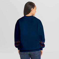 New York Yankees WEAR by Erin Andrews Women's Americana Heavyweight Fleece Sweatshirt Navy