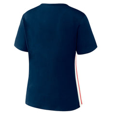 Boston Red Sox WEAR by Erin Andrews Women's Notch Neck Cropped T-Shirt Navy