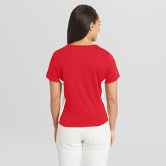 Philadelphia Phillies WEAR by Erin Andrews Women's Notch Neck Cropped T-Shirt Red