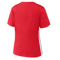 Philadelphia Phillies WEAR by Erin Andrews Women's Notch Neck Cropped T-Shirt Red