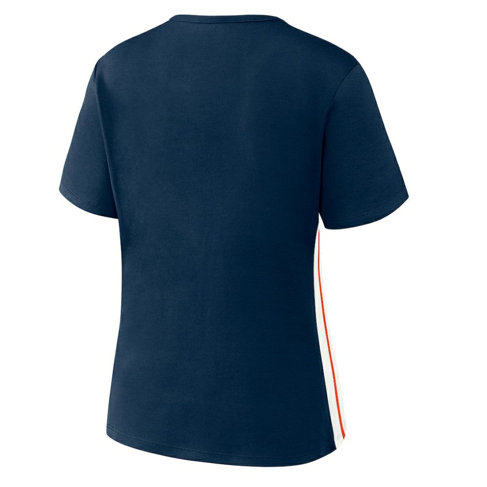 Houston Astros WEAR by Erin Andrews Women's Notch Neck Cropped T-Shirt Navy