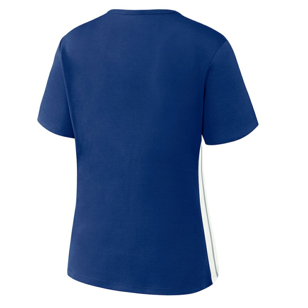 Los Angeles Dodgers WEAR by Erin Andrews Women's Notch Neck Cropped T-Shirt Royal