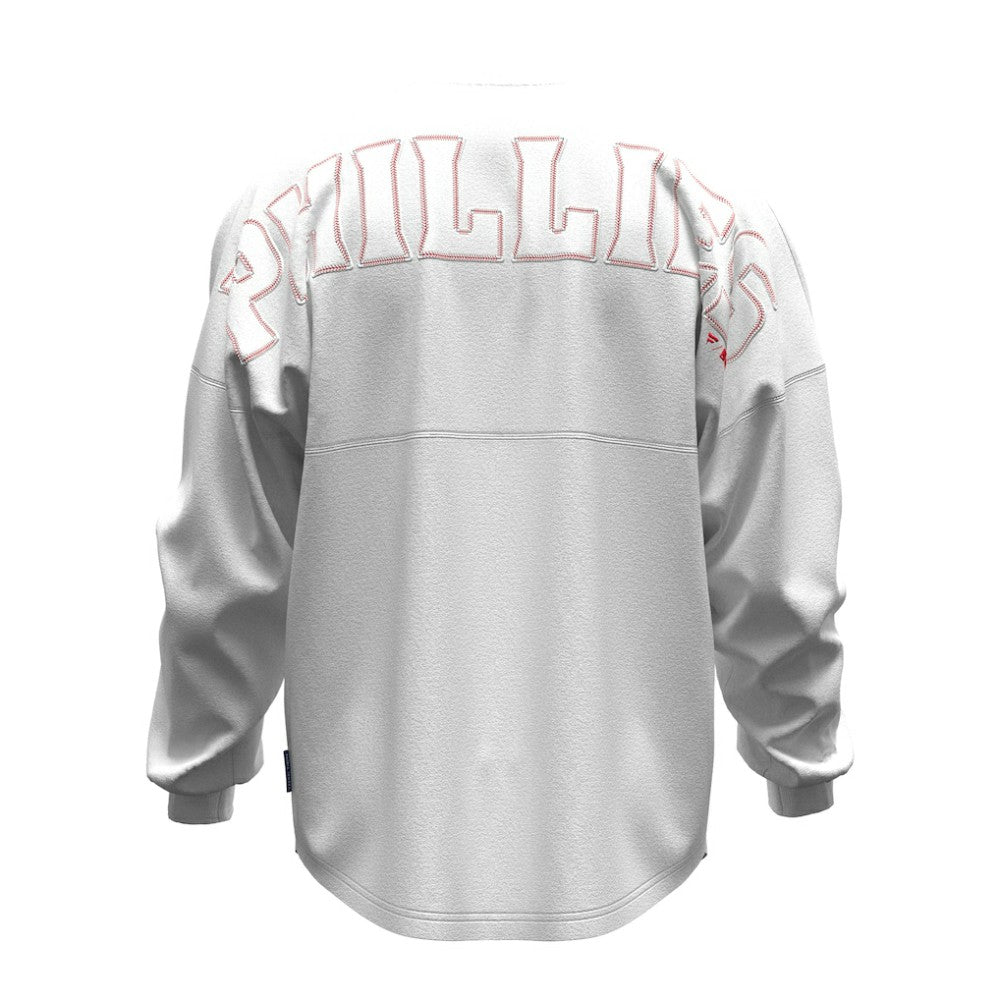 Philadelphia Phillies Women's Baseball Stitch Spirit Jersey Long Sleeve T-Shirt White