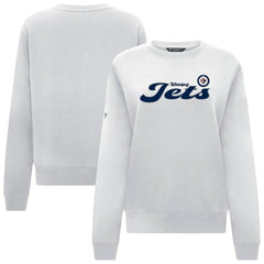 Winnipeg Jets Levelwear Women's Yvette Big Script Tri-Blend Sweatshirt White