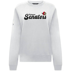 Ottawa Senators Levelwear Women's Yvette Big Script Tri-Blend Sweatshirt White