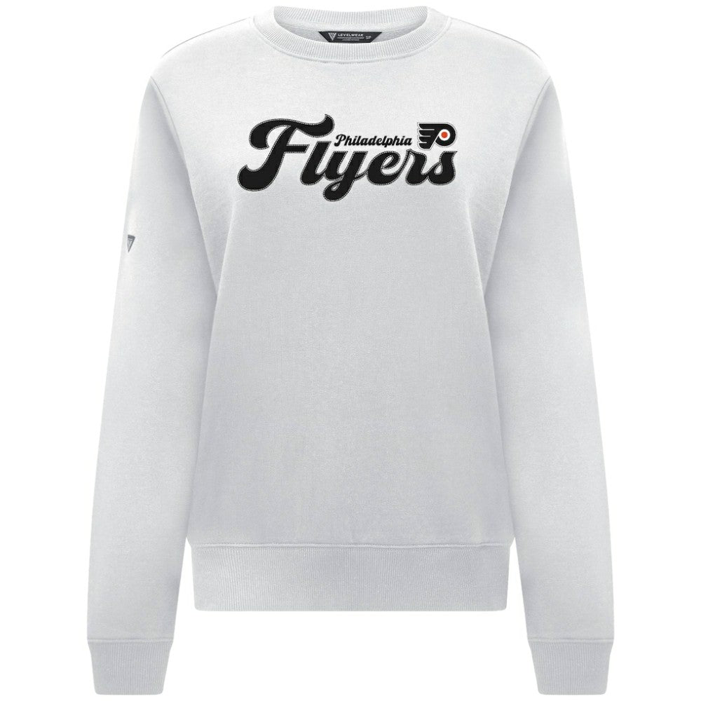 Philadelphia Flyers Levelwear Women's Yvette Big Script Tri-Blend Sweatshirt White