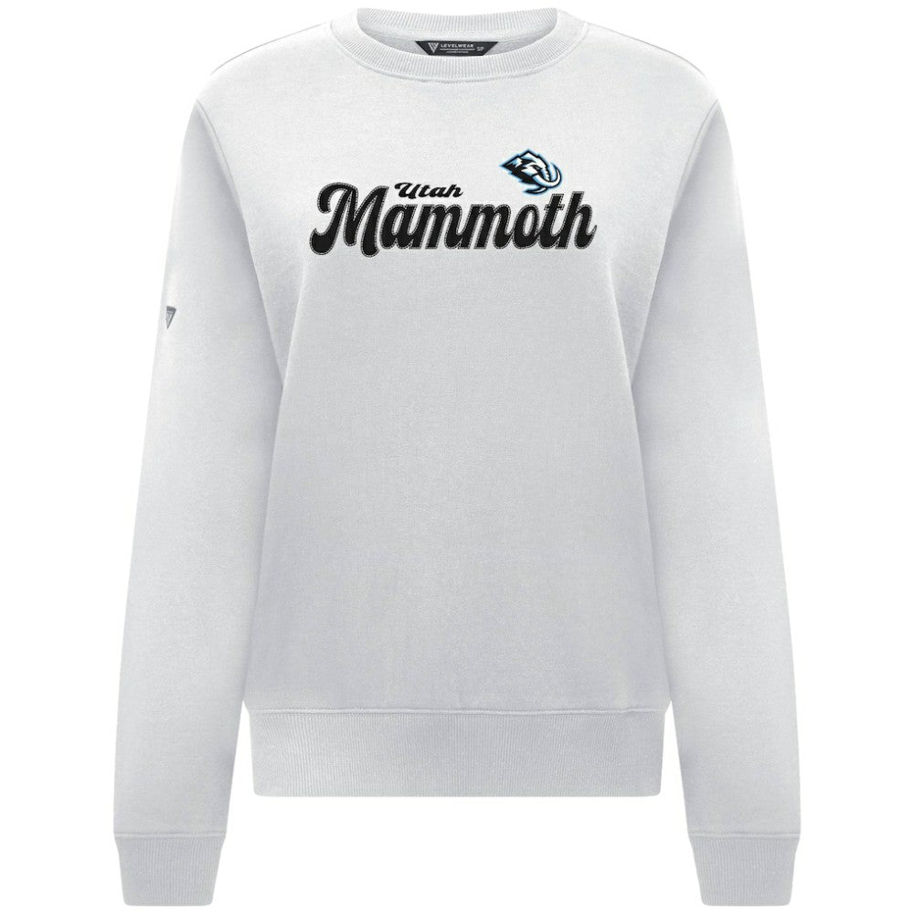 Utah Mammoth Levelwear Women's Yvette Big Script Tri-Blend Sweatshirt White