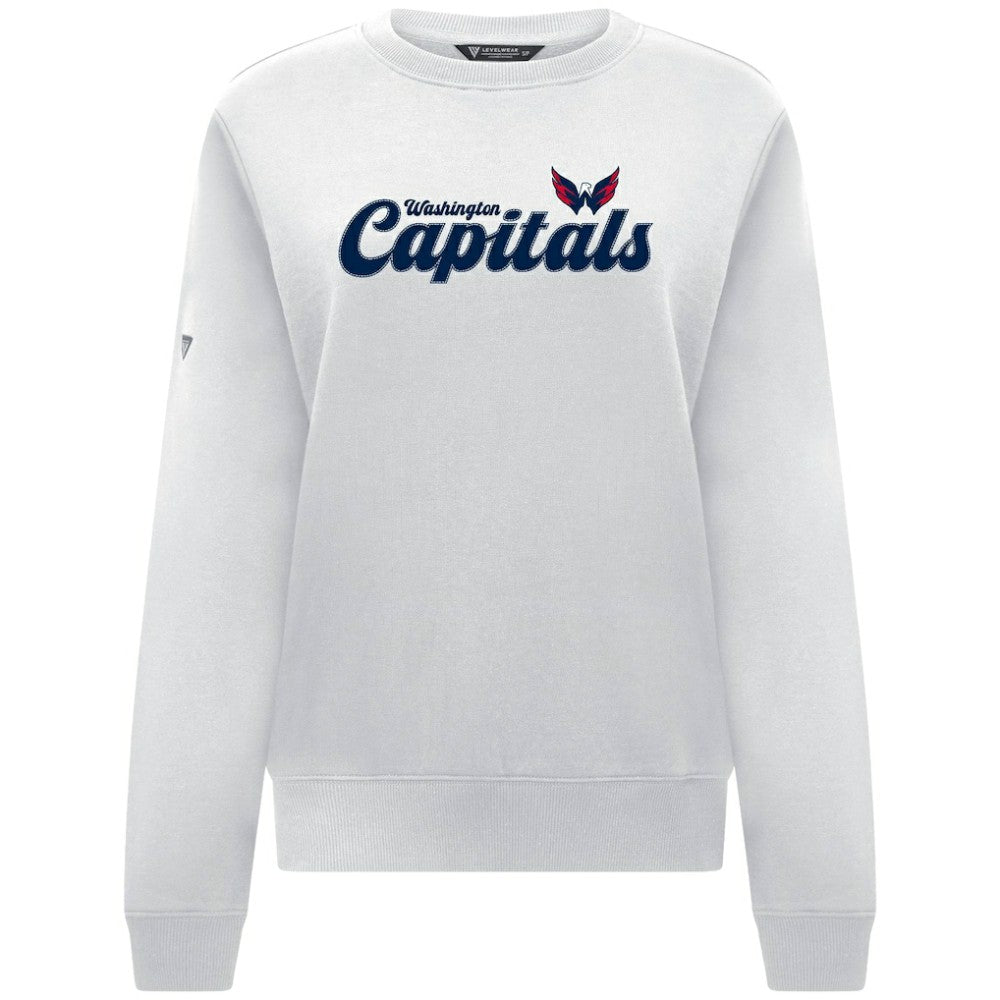 Washington Capitals Levelwear Women's Yvette Big Script Tri-Blend Sweatshirt White